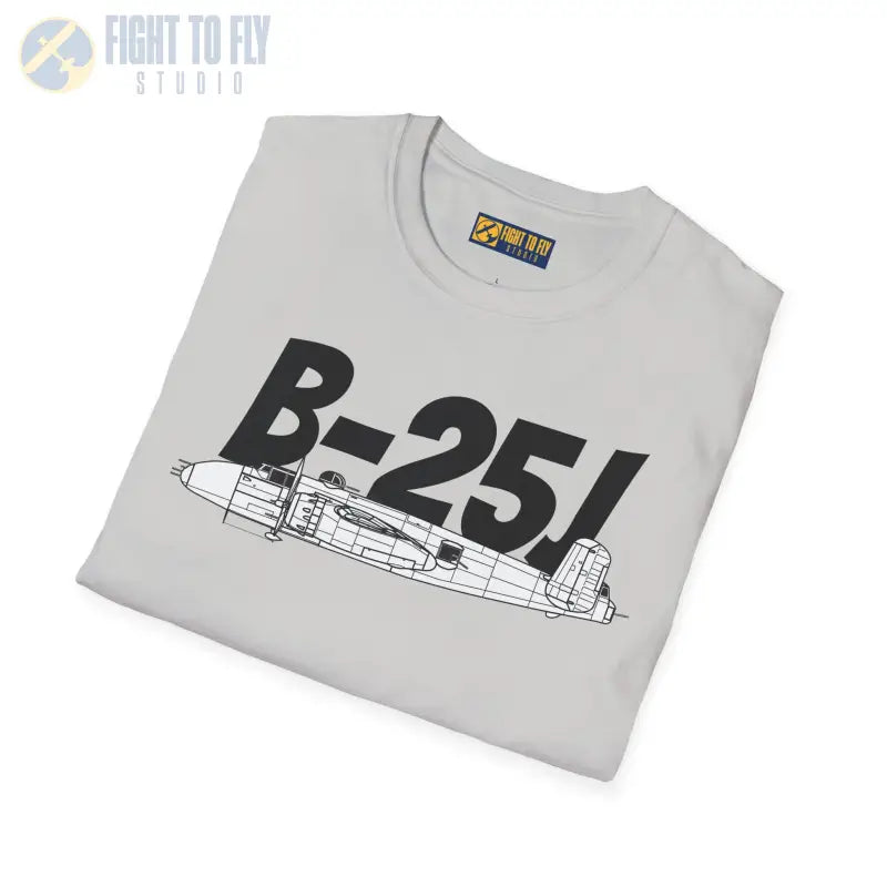 B-25J (8-Gun Nose) Side Profile T-Shirt – WWII Gunship Bomber Tee - Pilot gifts - warbird t-shirt