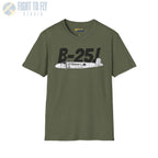 B-25J (8-Gun Nose) Mitchell Side Profile T-Shirt - Pilot gifts - WWII warbird t-shirt