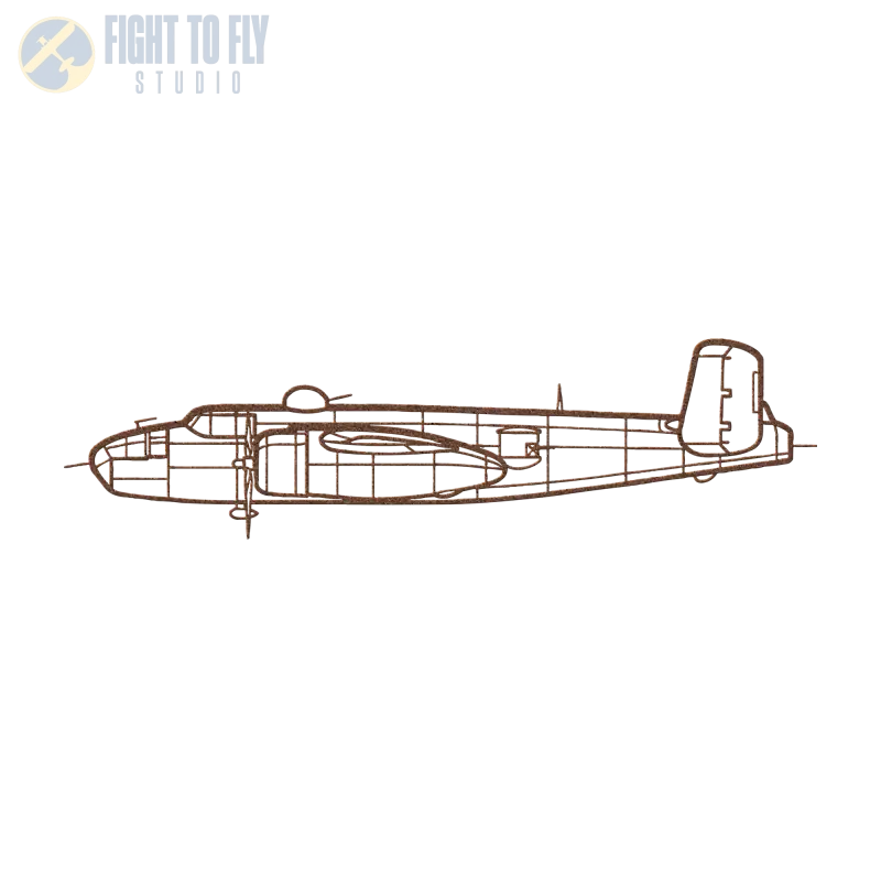 B-25J Die Cut Metal Wall Art - Sign - Pilot gifts - WWII warbird t-shirt