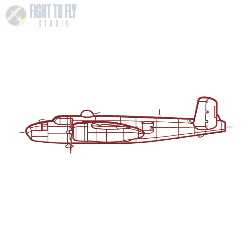 B-25J Die Cut Metal Wall Art - Sign - Pilot gifts - WWII warbird t-shirt