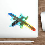 B-25J Mitchell Holographic Die-Cut Stickers - Paper products - Pilot gifts - WWII warbird t-shirt