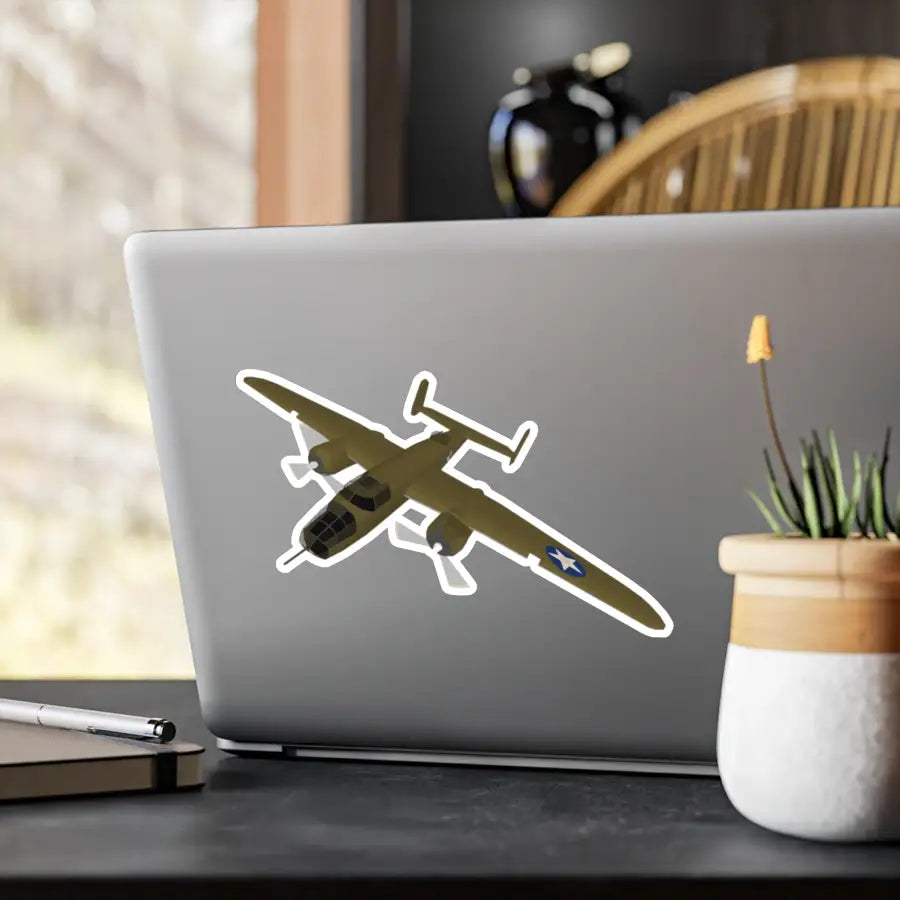 B-25J Mitchell Kiss-Cut Vinyl Decals - Paper products - Gifts for pilots - Aviation apparel