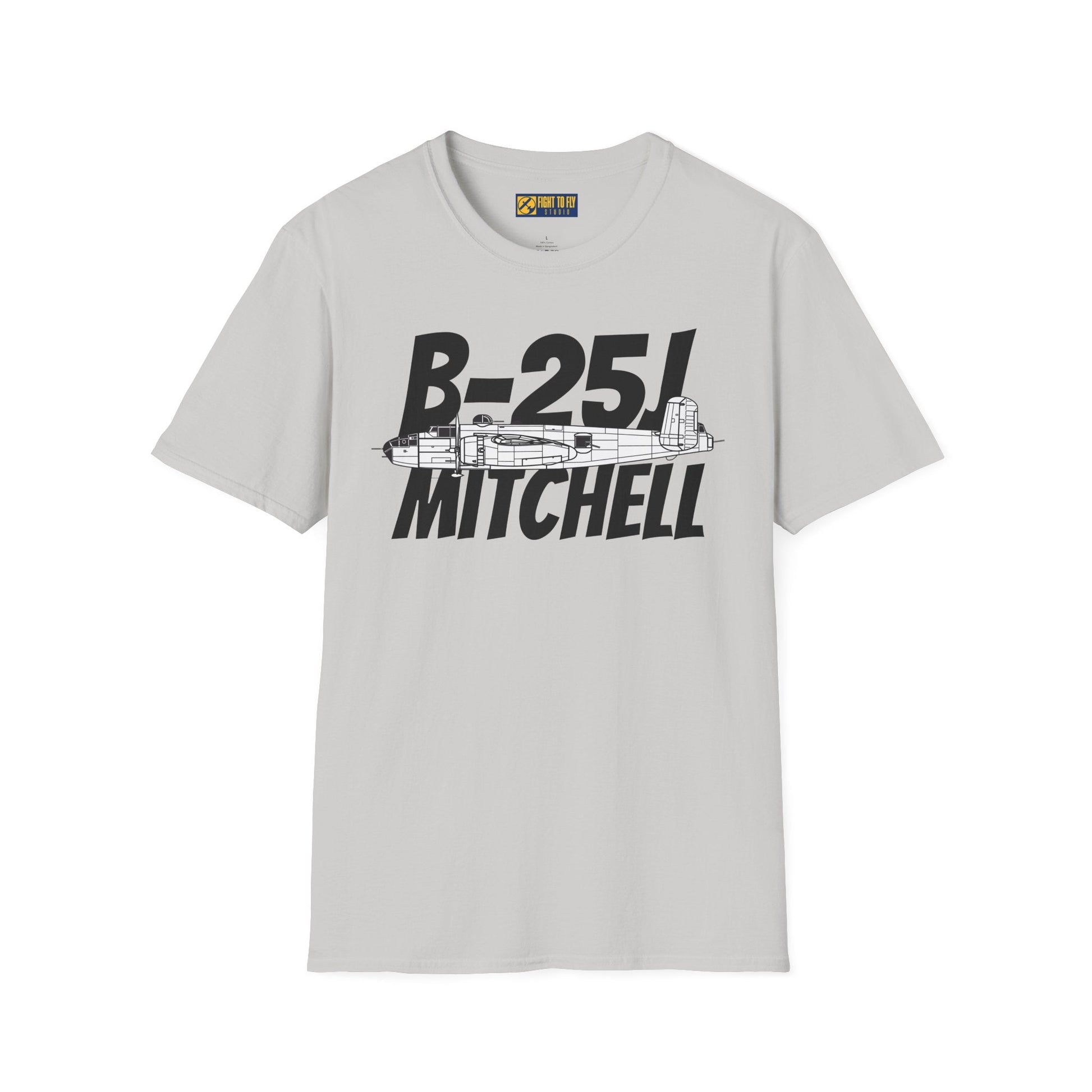 B-25J Mitchell Side Profile T-Shirt – WWII Medium Bomber Tee - Gifts for pilots - Aviation apparel