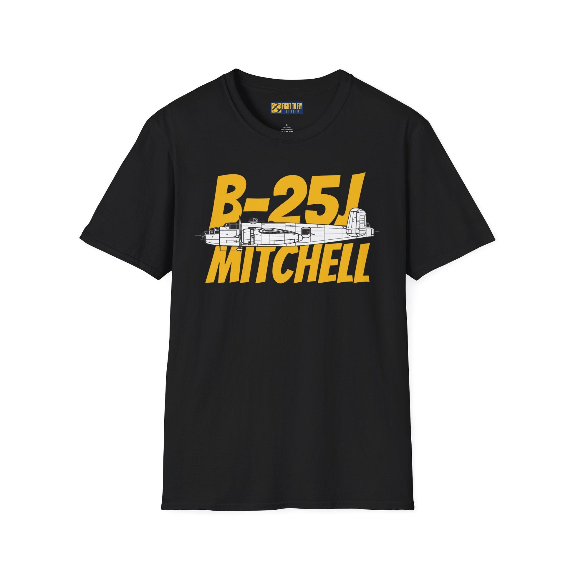 B-25J Mitchell Side Profile T-Shirt – WWII Medium Bomber Tee - Gifts for pilots - Aviation apparel