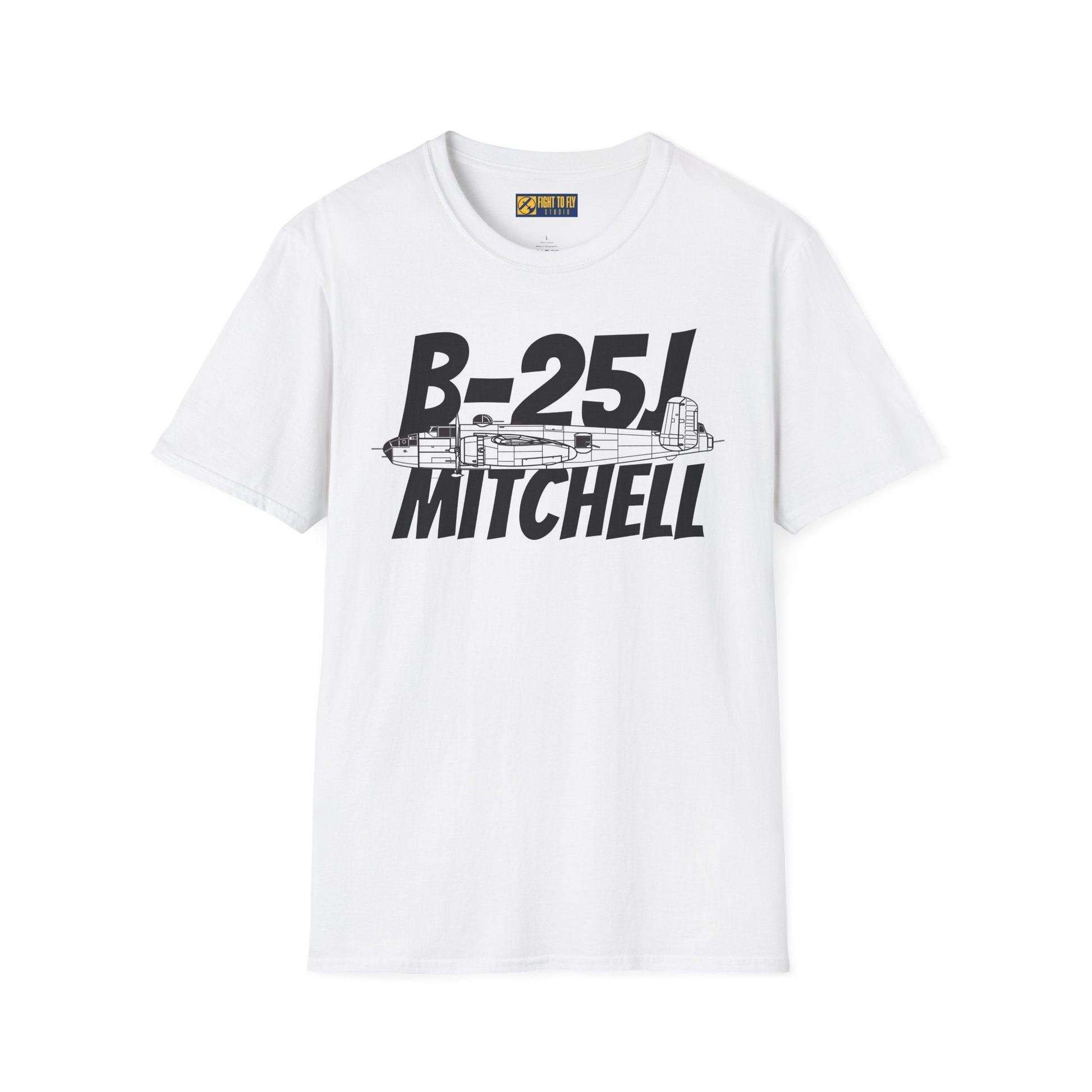B-25J Mitchell Side Profile T-Shirt – WWII Medium Bomber Tee - Gifts for pilots - Aviation apparel