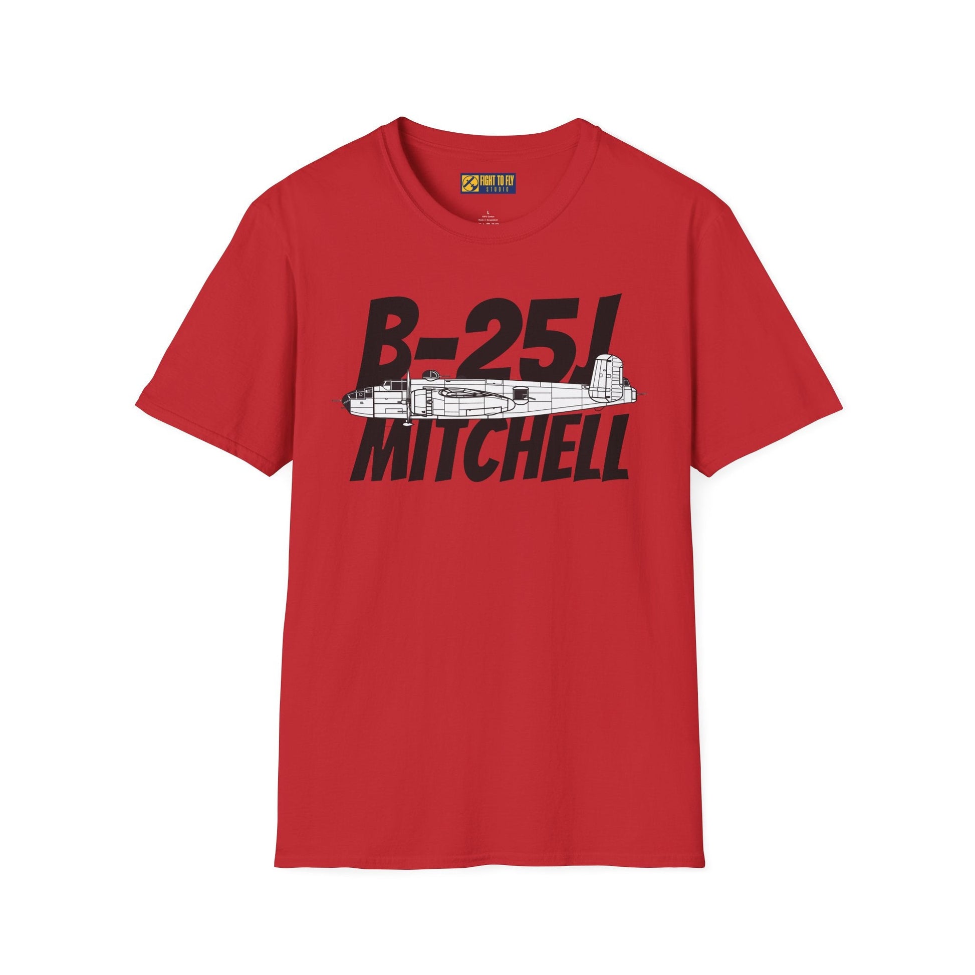 B-25J Mitchell Side Profile T-Shirt – WWII Medium Bomber Tee - Gifts for pilots - Aviation apparel