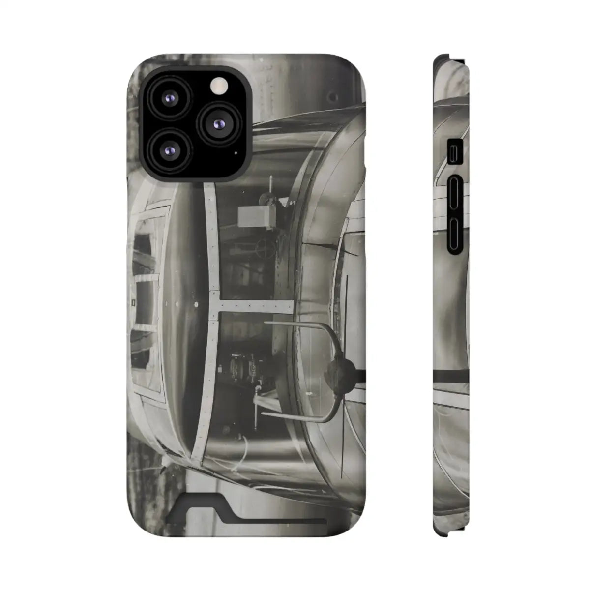 B-25J Mitchell Vintage Airplane Phone Case with Card Holder - Gifts for pilots - Aviation apparel