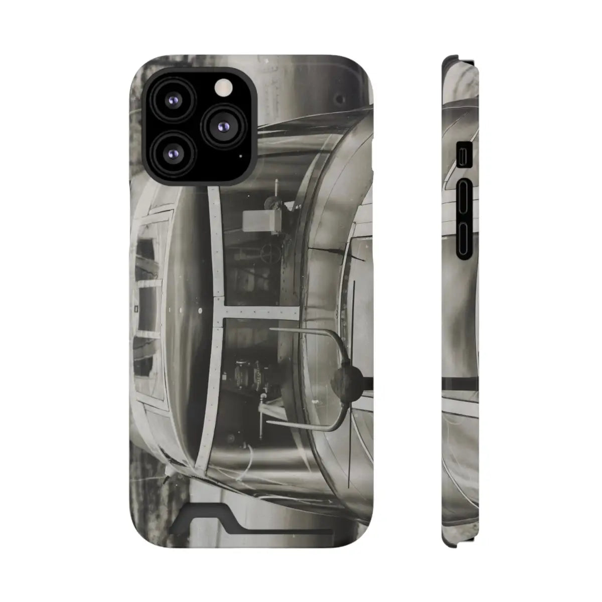 B-25J Mitchell Vintage Airplane Phone Case with Card Holder - Gifts for pilots - Aviation apparel
