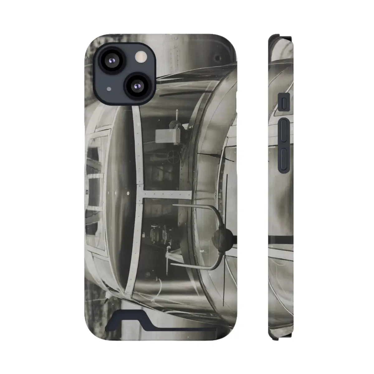 B-25J Mitchell Vintage Airplane Phone Case with Card Holder - Gifts for pilots - Aviation apparel