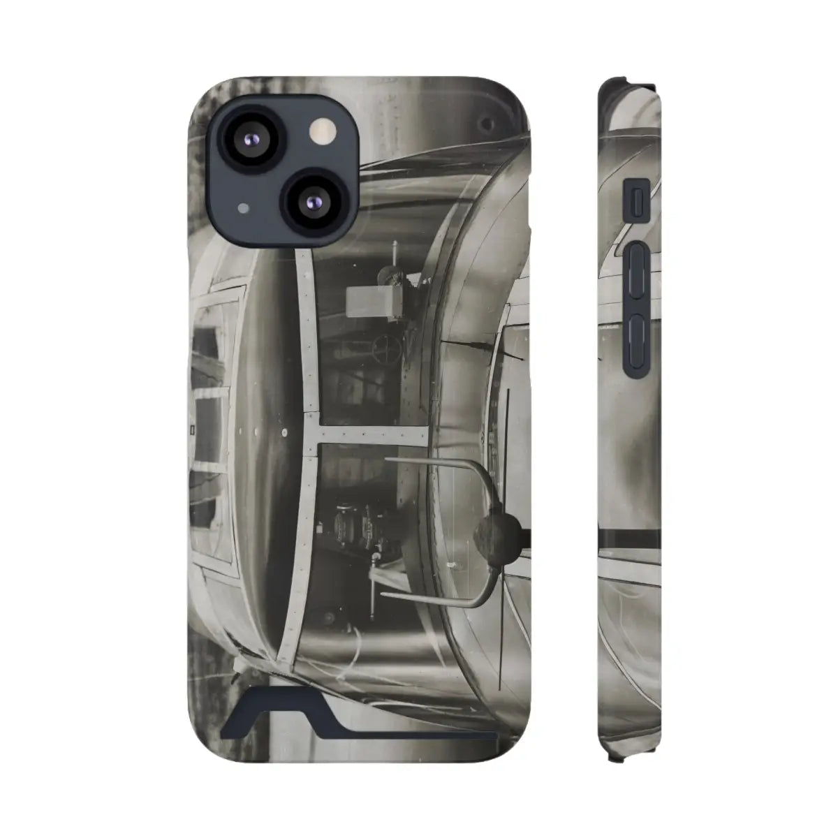 B-25J Mitchell Vintage Airplane Phone Case with Card Holder - Gifts for pilots - Aviation apparel