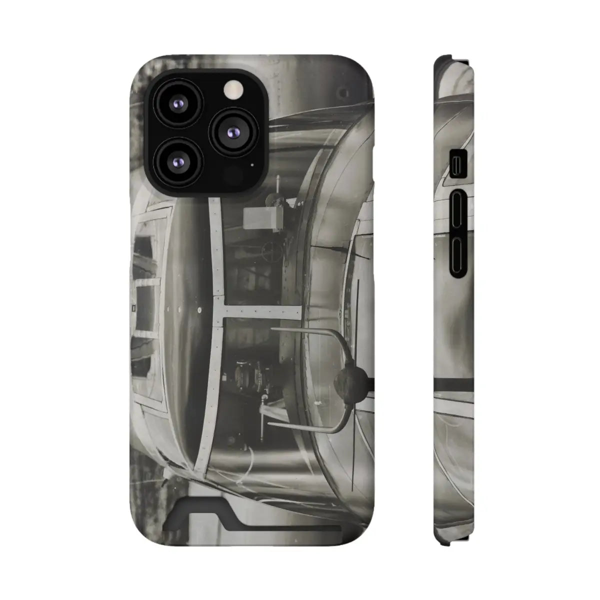 B-25J Mitchell Vintage Airplane Phone Case with Card Holder - Gifts for pilots - Aviation apparel