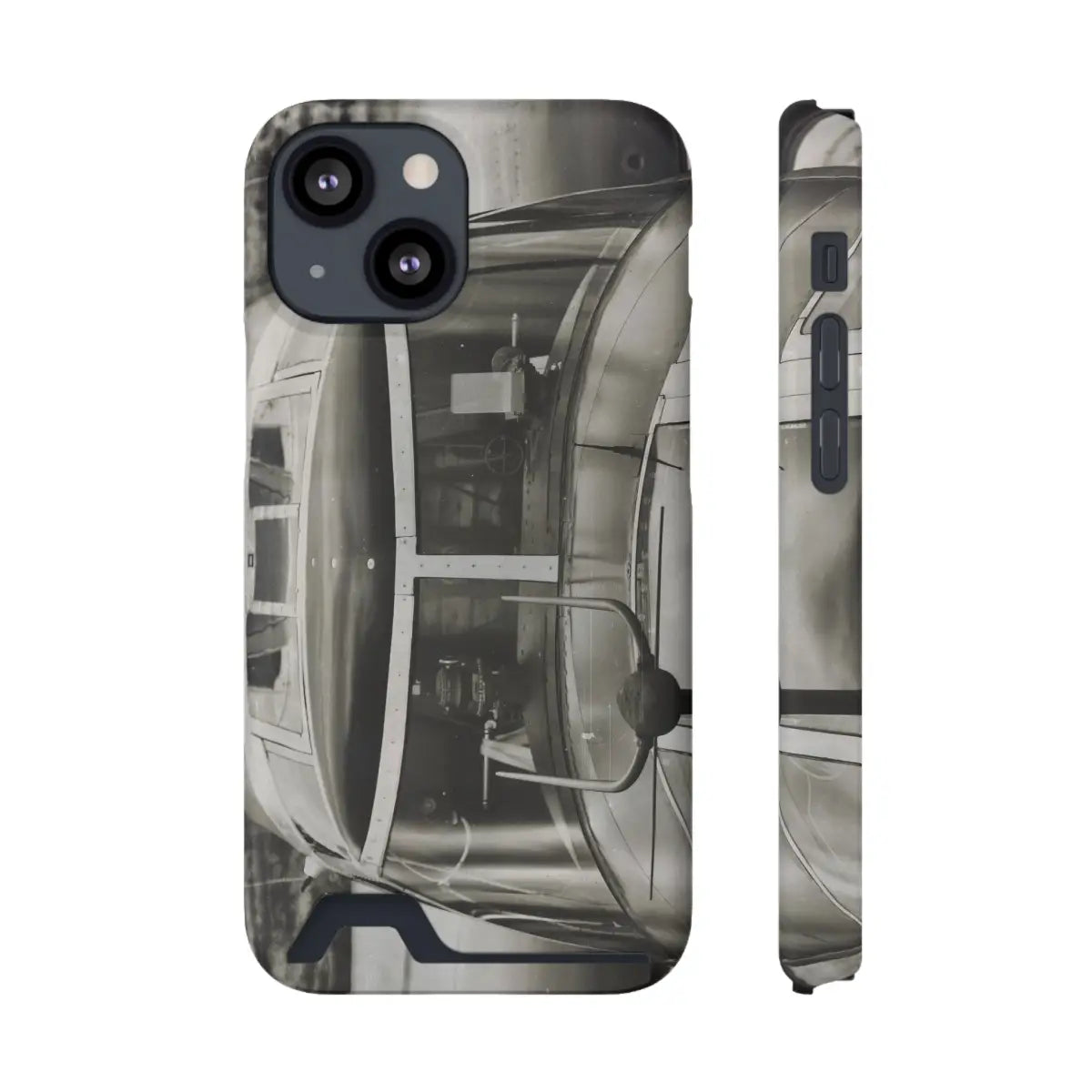 B-25J Mitchell Vintage Airplane Phone Case with Card Holder - Gifts for pilots - Aviation apparel