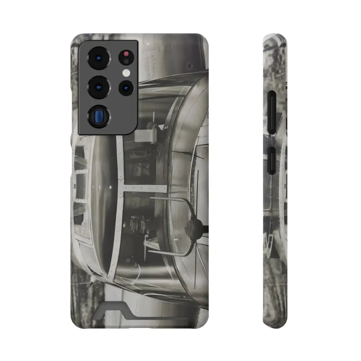B-25J Mitchell Vintage Airplane Phone Case with Card Holder - Gifts for pilots - Aviation apparel