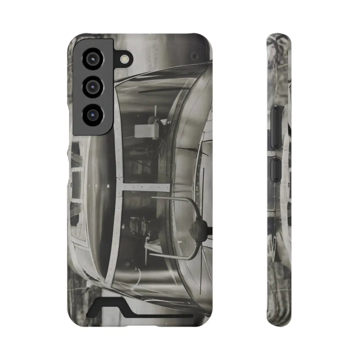 B-25J Mitchell Vintage Airplane Phone Case with Card Holder - Gifts for pilots - Aviation apparel
