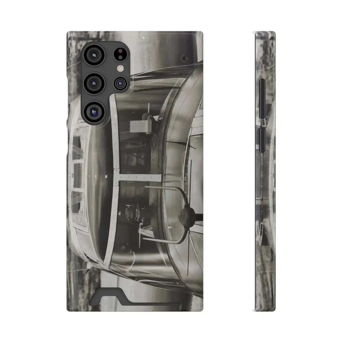 B-25J Mitchell Vintage Airplane Phone Case with Card Holder - Gifts for pilots - Aviation apparel