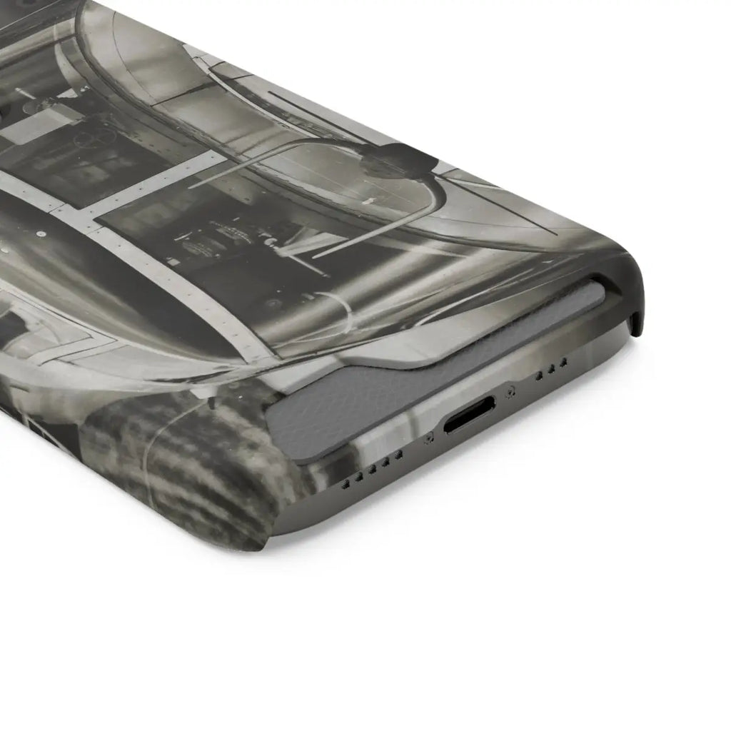 B-25J Mitchell Vintage Airplane Phone Case with Card Holder - Gifts for pilots - Aviation apparel