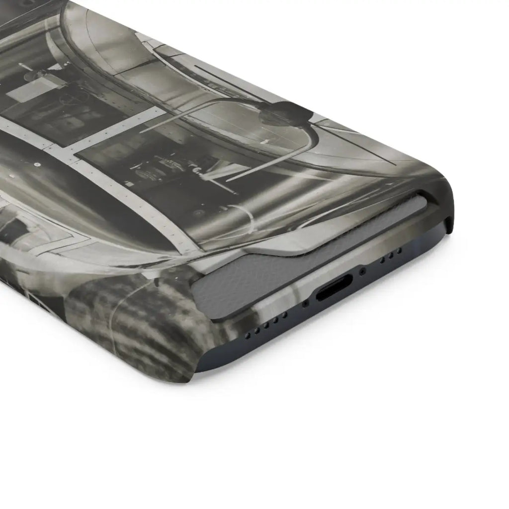 B-25J Mitchell Vintage Airplane Phone Case with Card Holder - Gifts for pilots - Aviation apparel