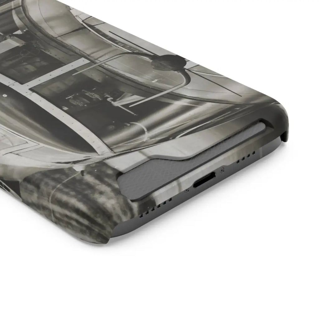 B-25J Mitchell Vintage Airplane Phone Case with Card Holder - Gifts for pilots - Aviation apparel