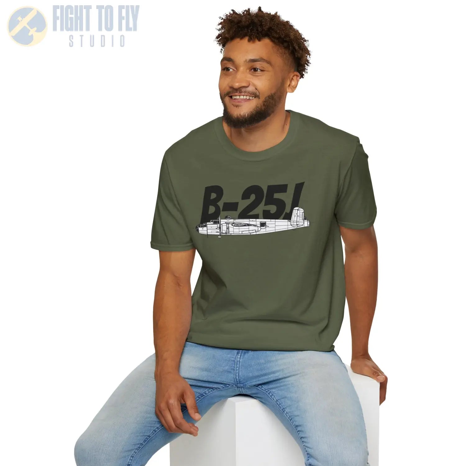 B-25J Mitchell Side Profile T-Shirt - Pilot gifts - WWII warbird t-shirt