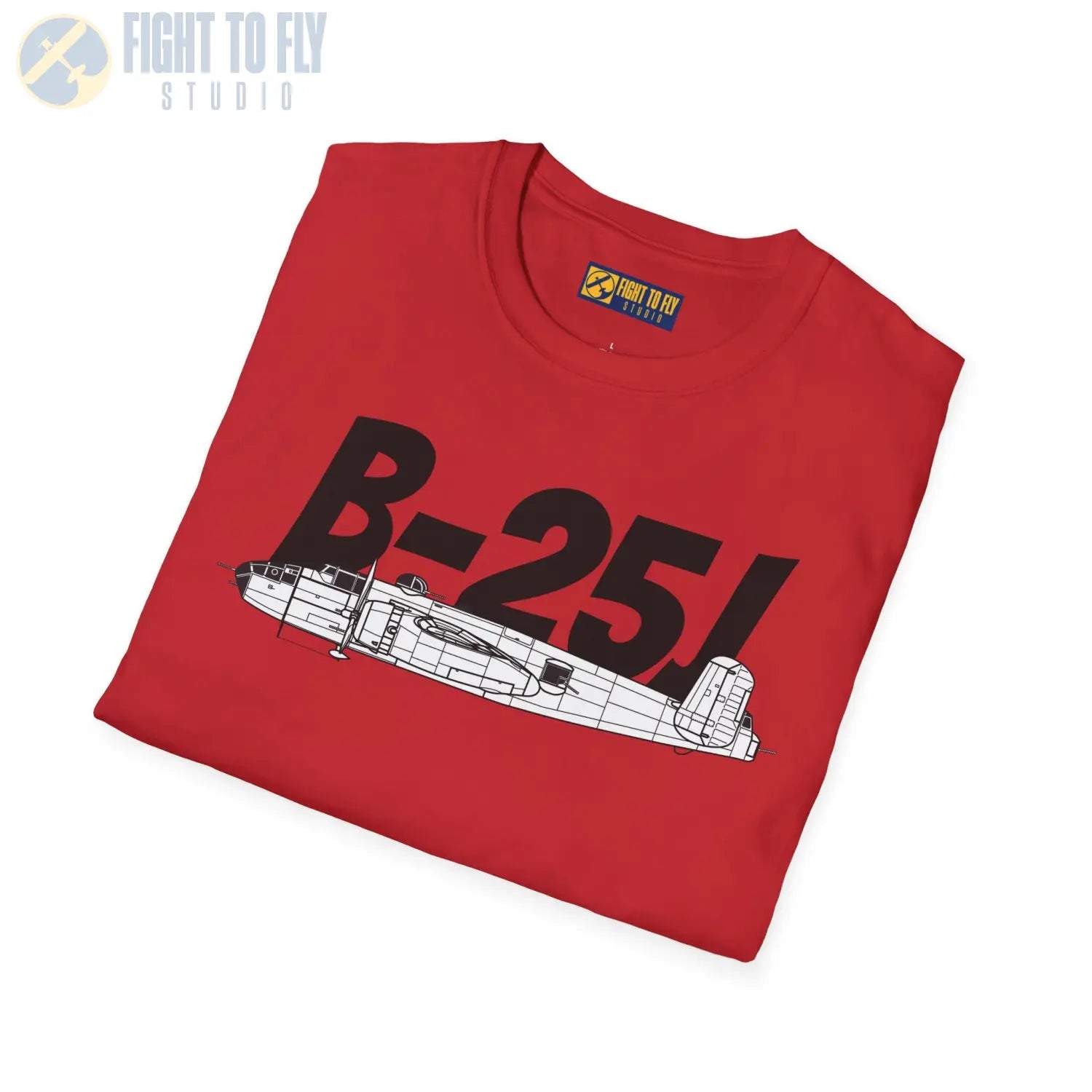 B-25J Mitchell Side Profile T-Shirt - Pilot gifts - WWII warbird t-shirt