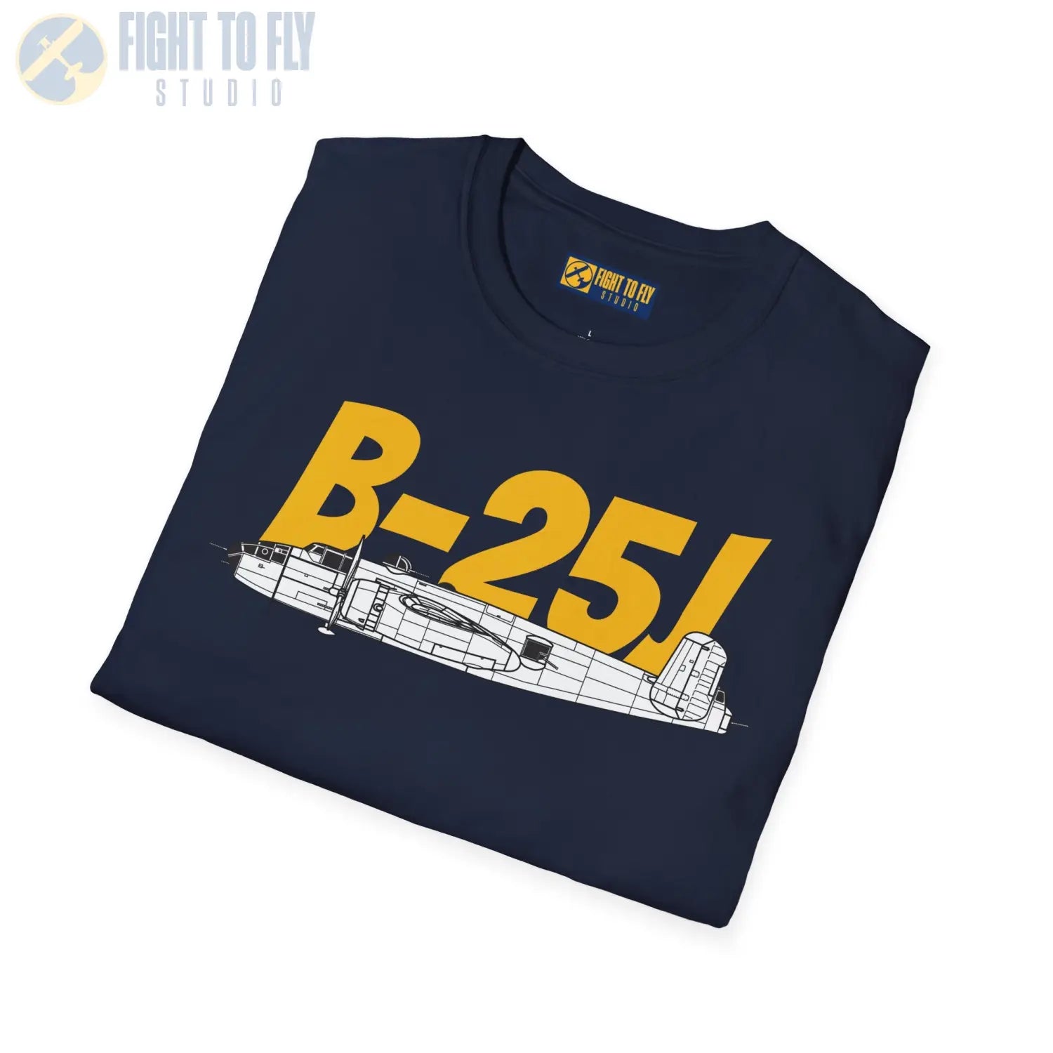 B-25J Mitchell Side Profile T-Shirt - Pilot gifts - WWII warbird t-shirt