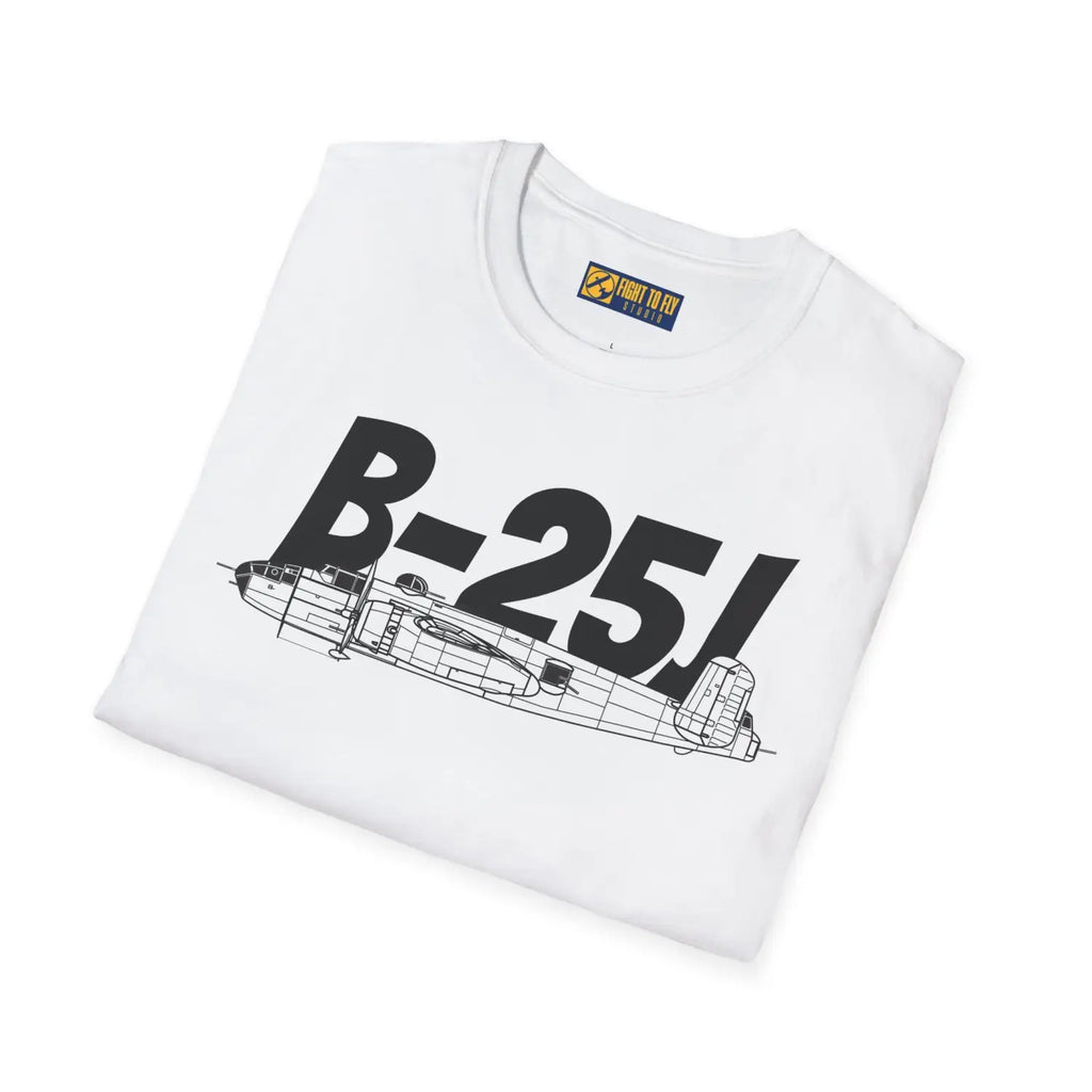 B-25J Mitchell Side Profile T-Shirt - Pilot gifts - WWII warbird t-shirt