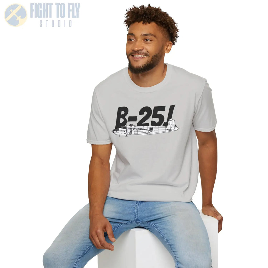 B-25J Mitchell Side Profile T-Shirt - Pilot gifts - WWII warbird t-shirt
