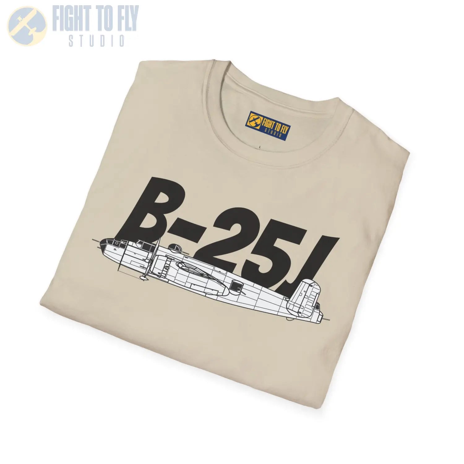B-25J Mitchell Side Profile T-Shirt - Pilot gifts - WWII warbird t-shirt