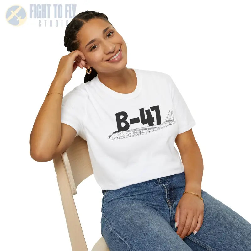 B 47 Side Profile T Shirt – Jet Powered Bomber Tee Pilot gifts WWII warbird t shirt