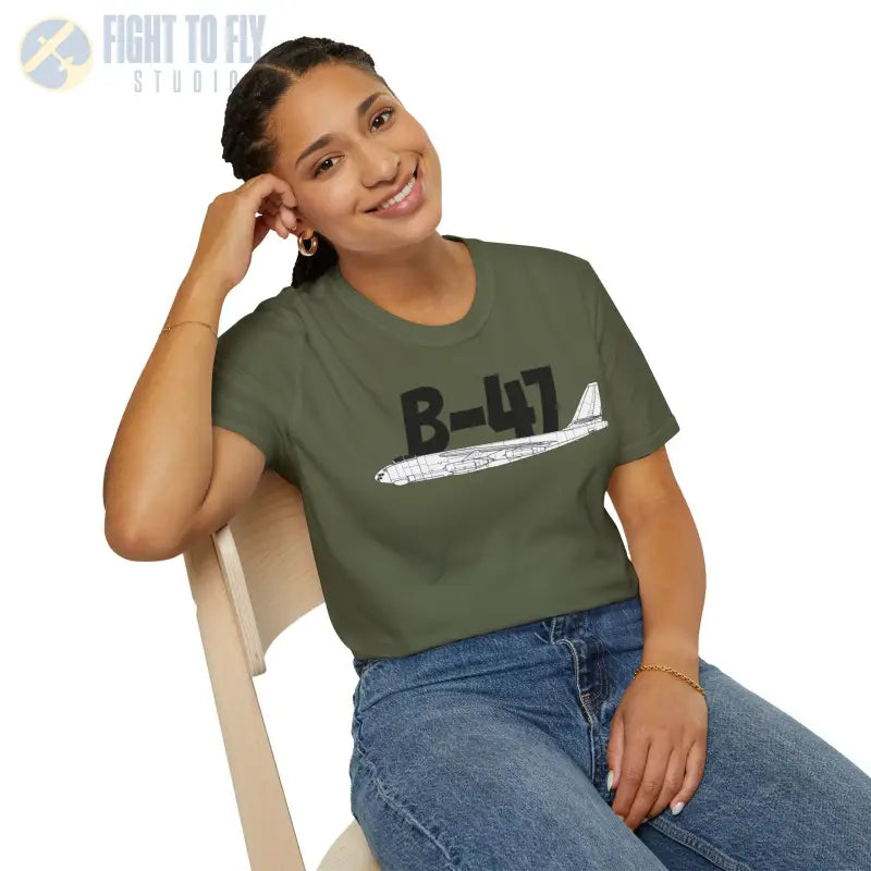 B 47 Side Profile T Shirt – Jet Powered Bomber Tee Pilot gifts WWII warbird t shirt