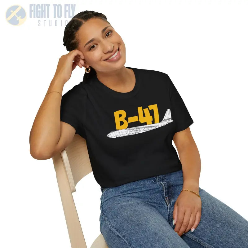 B 47 Side Profile T Shirt – Jet Powered Bomber Tee Pilot gifts WWII warbird t shirt