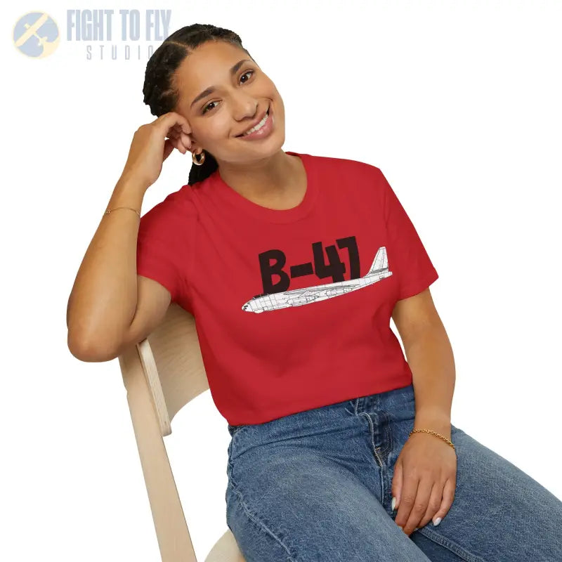 B 47 Side Profile T Shirt – Jet Powered Bomber Tee Pilot gifts WWII warbird t shirt