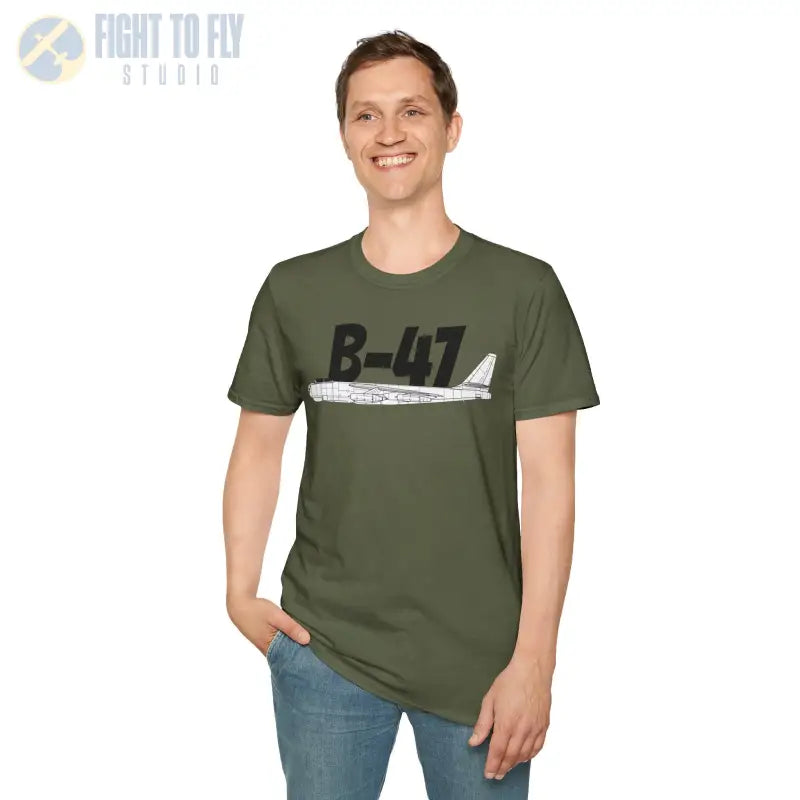B 47 Side Profile T Shirt – Jet Powered Bomber Tee Pilot gifts WWII warbird t shirt
