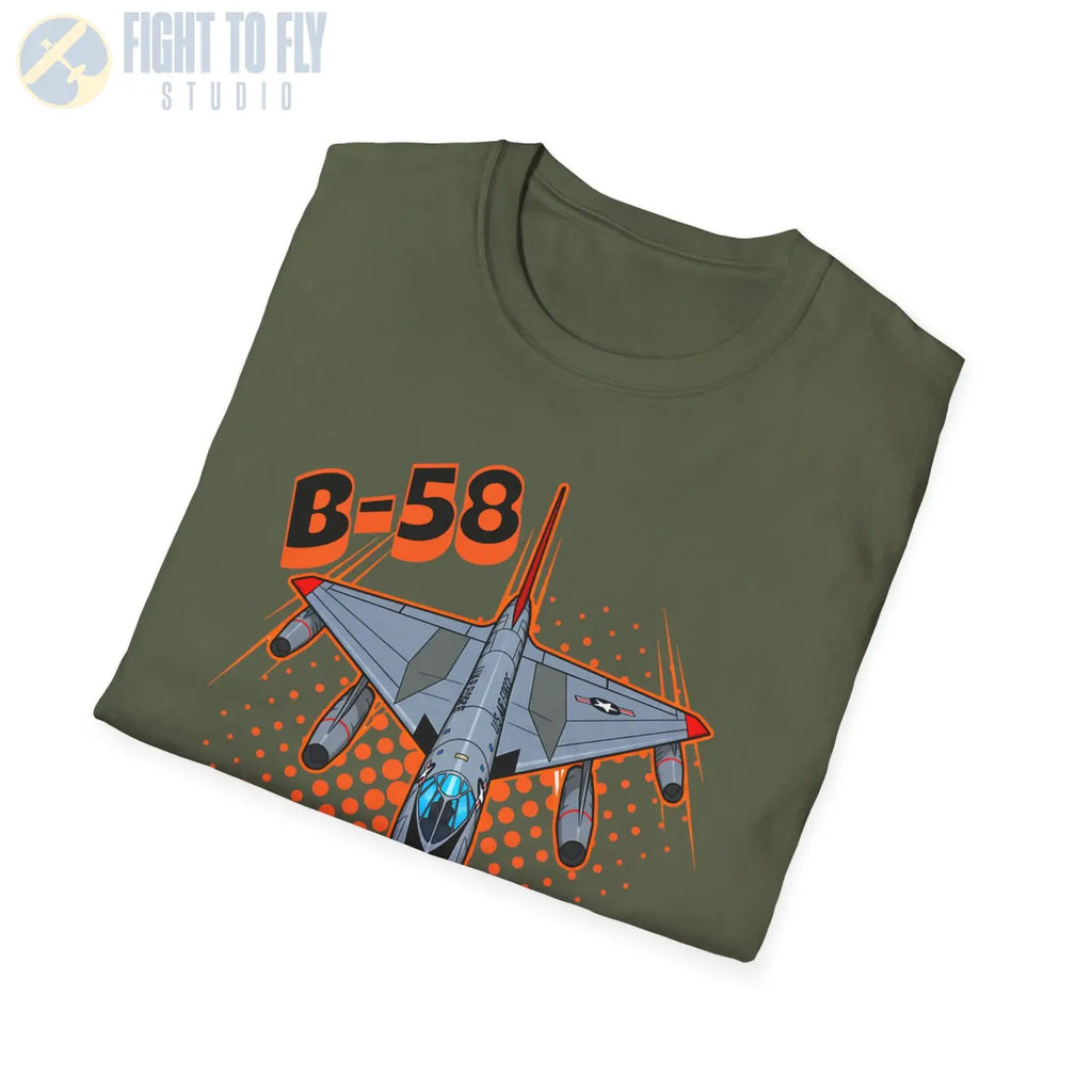 B-58 Hustler Comic Style T-Shirt - Pilot gifts - WWII warbird t-shirt