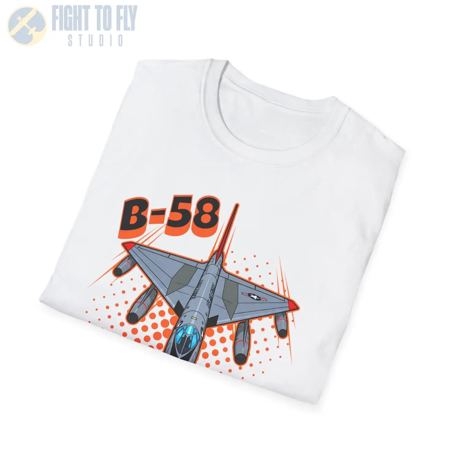 B-58 Hustler Comic Style T-Shirt - Pilot gifts - WWII warbird t-shirt