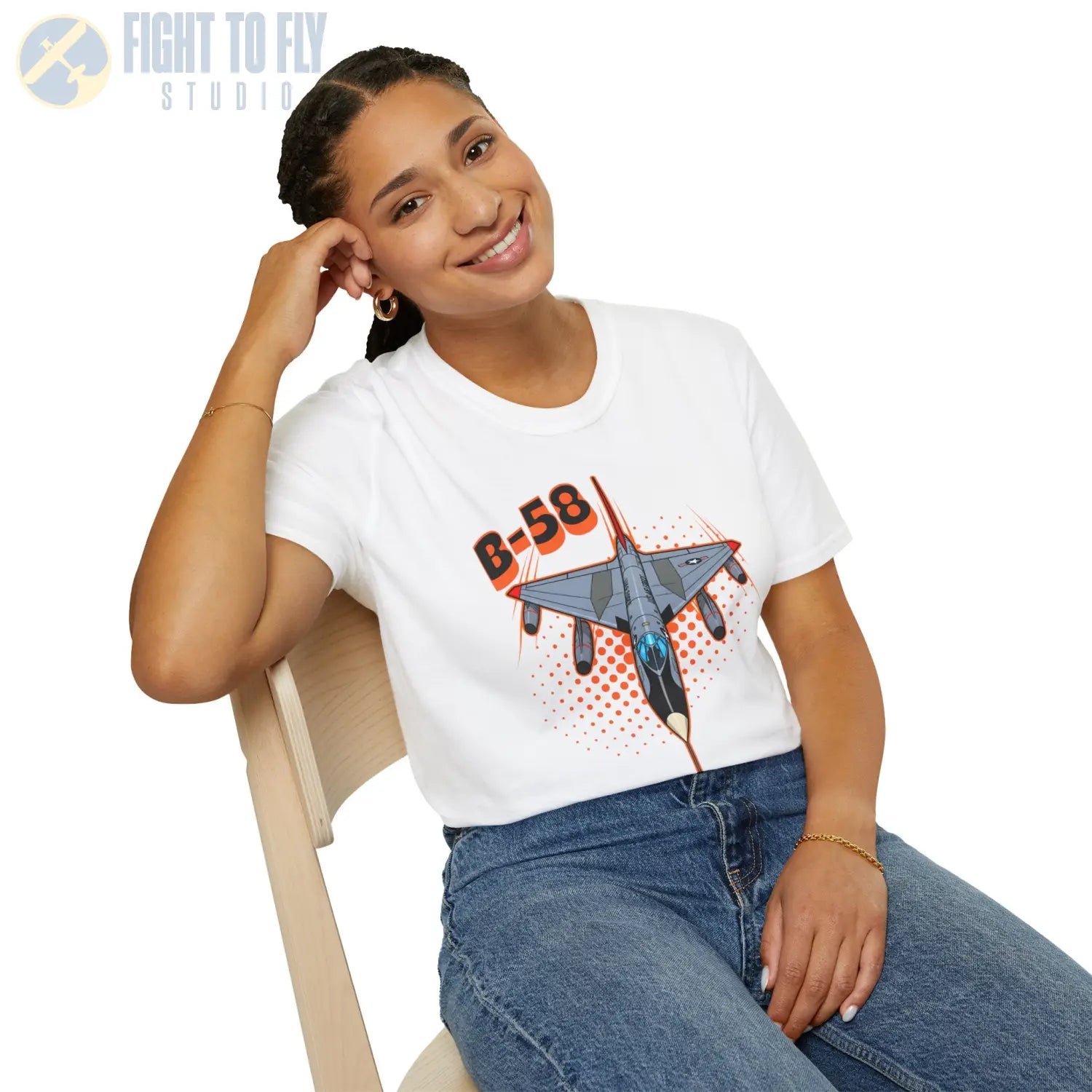 B-58 Hustler Comic Style T-Shirt - Pilot gifts - WWII warbird t-shirt