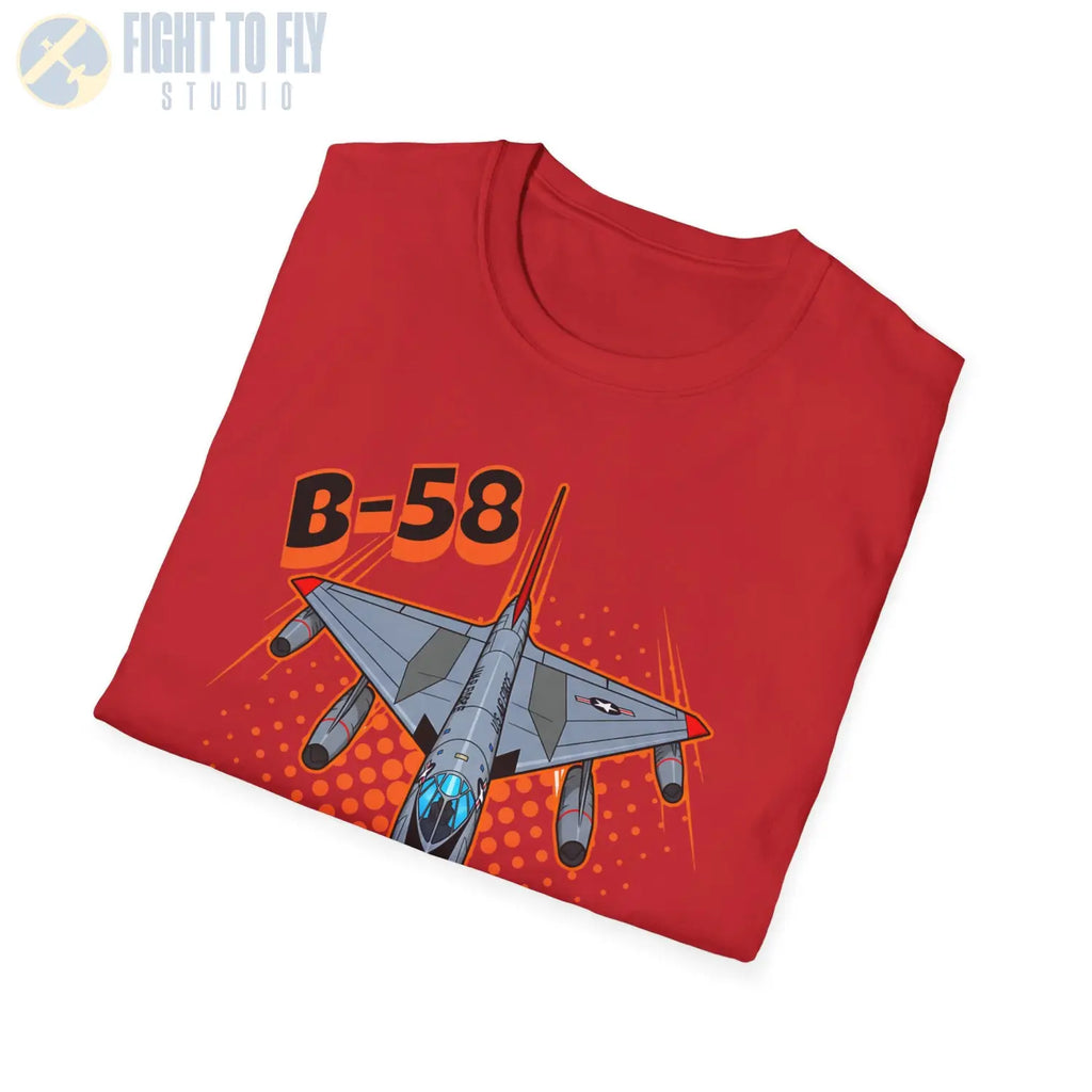 B-58 Hustler Comic Style T-Shirt - Pilot gifts - WWII warbird t-shirt