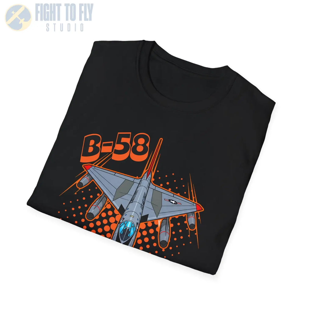 B-58 Hustler Comic Style T-Shirt - Pilot gifts - WWII warbird t-shirt