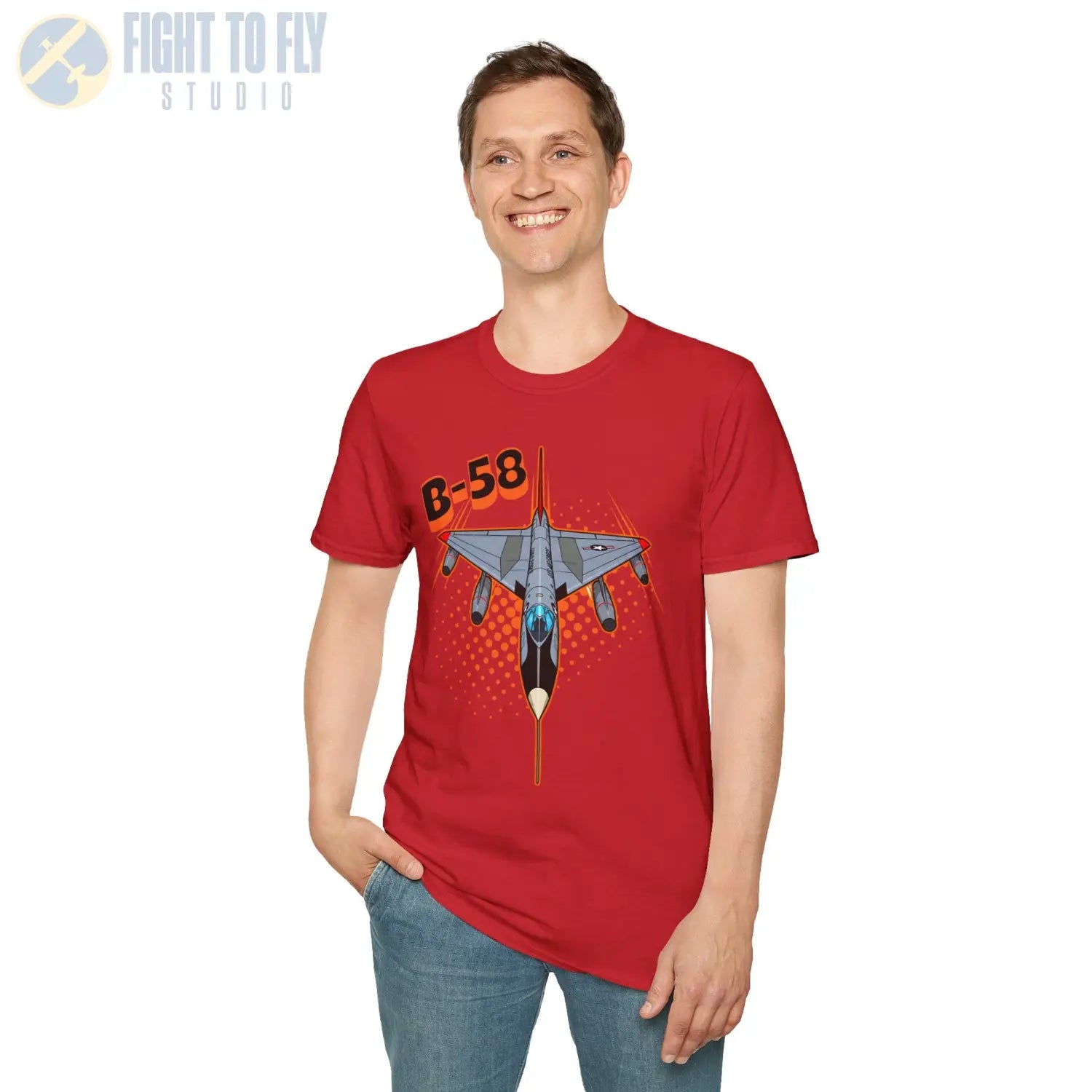 B-58 Hustler Comic Style T-Shirt - Pilot gifts - WWII warbird t-shirt