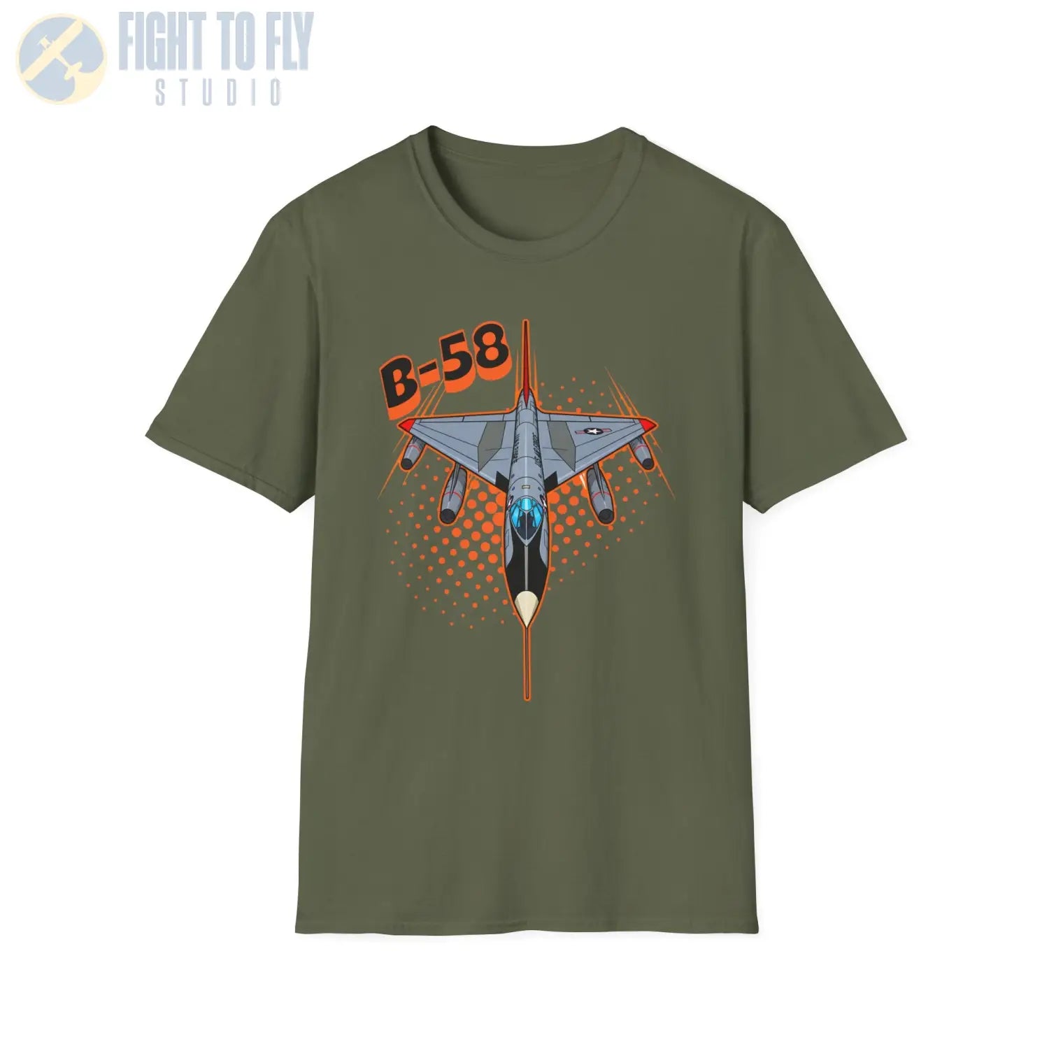B-58 Hustler Comic Style T-Shirt - Pilot gifts - WWII warbird t-shirt