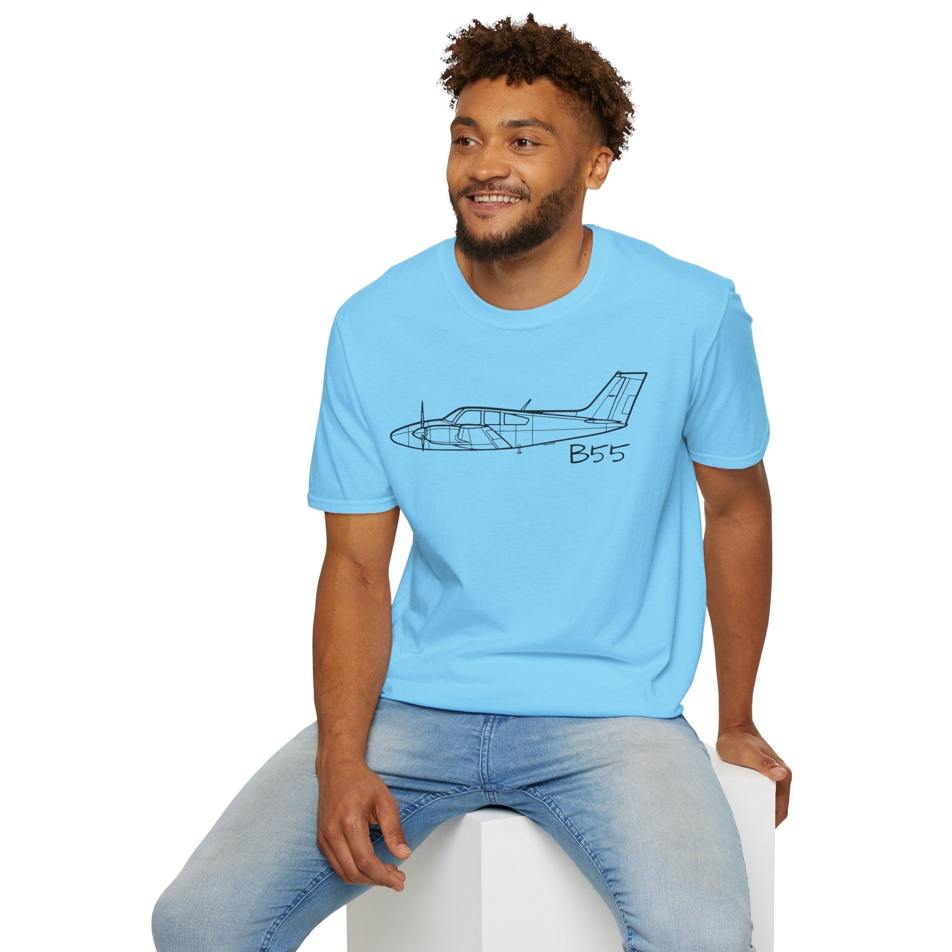 B55 Baron T-Shirt – Classic Twin-Engine Beech Tee - Gifts for pilots - Aviation apparel