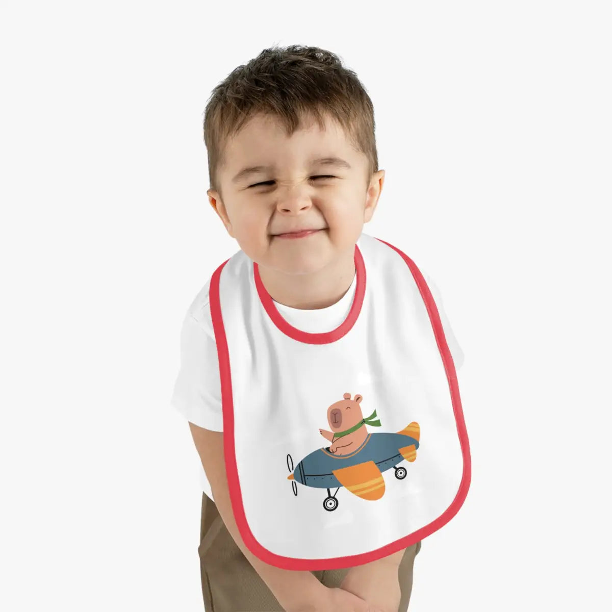 Baby Airplane Bib with Contrast Trim - Kids clothes - Pilot gifts - WWII warbird t-shirt