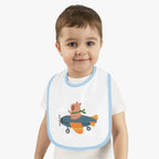 Baby Airplane Bib with Contrast Trim - Kids clothes - Pilot gifts - WWII warbird t-shirt