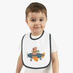 Baby Airplane Bib with Contrast Trim - Kids clothes - Pilot gifts - WWII warbird t-shirt