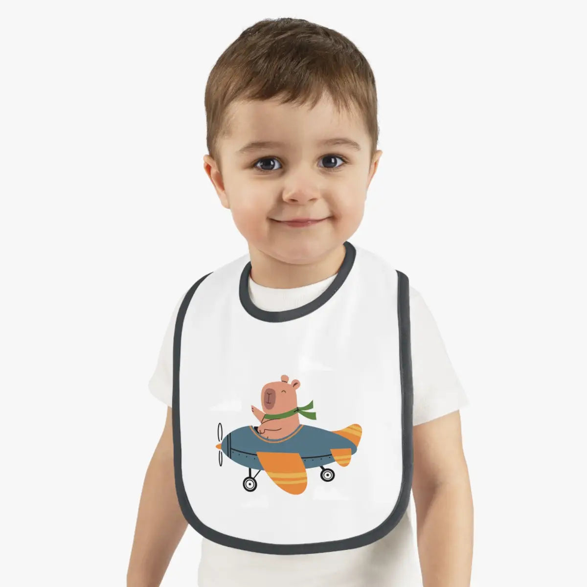 Baby Airplane Bib with Contrast Trim - Kids clothes - Pilot gifts - WWII warbird t-shirt