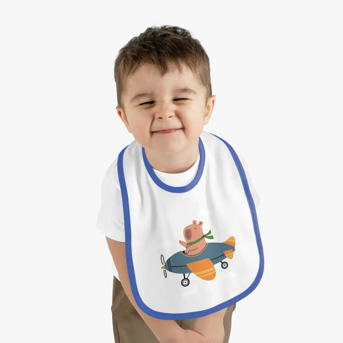 Baby Airplane Bib with Contrast Trim - Kids clothes - Gifts for pilots - Aviation apparel