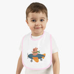 Baby Airplane Bib with Contrast Trim - Kids clothes - Pilot gifts - WWII warbird t-shirt