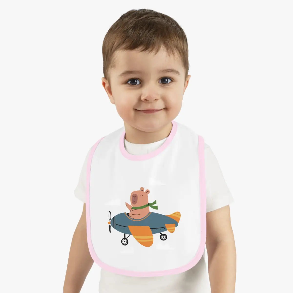 Baby Airplane Bib with Contrast Trim - Kids clothes - Gifts for pilots - Aviation apparel