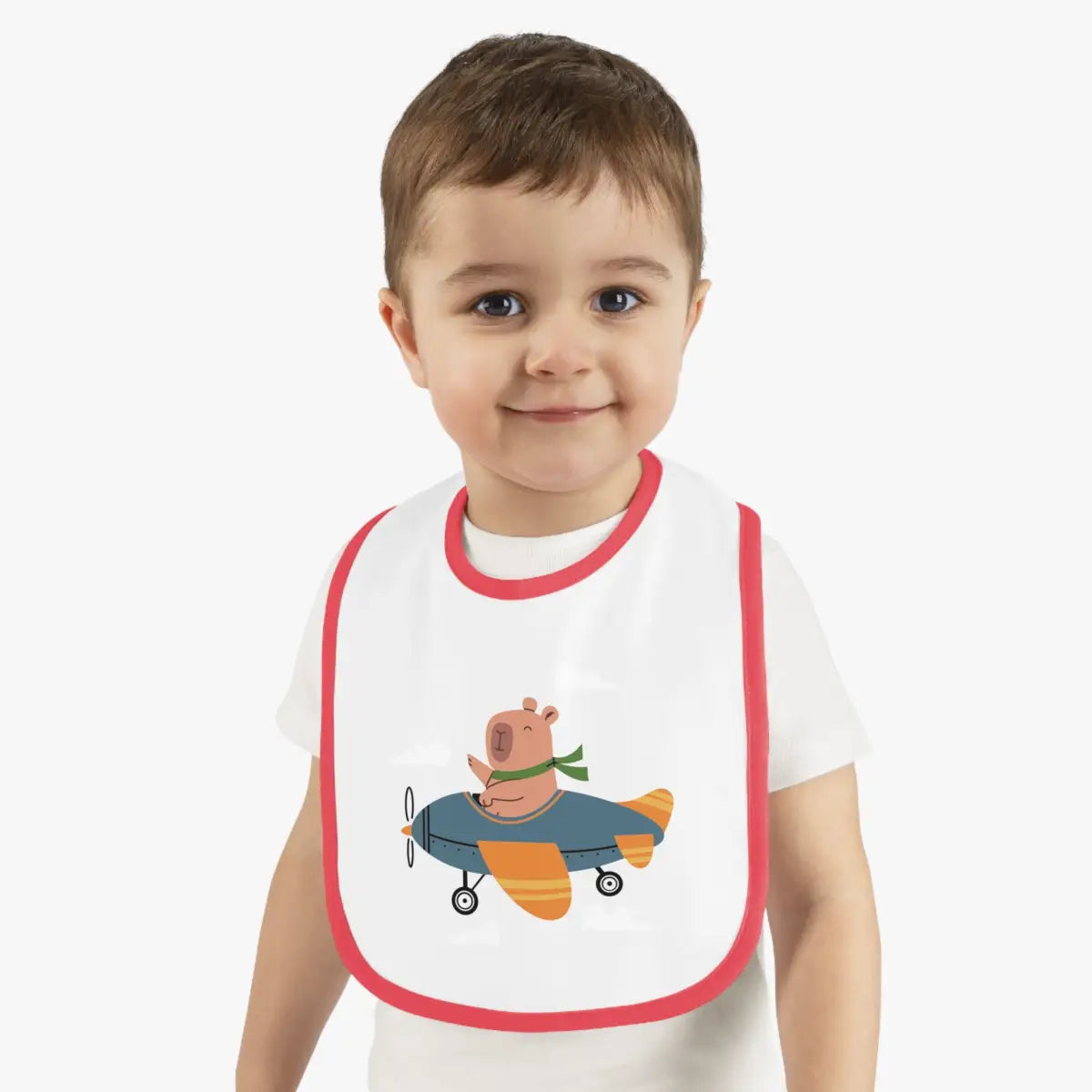 Baby Airplane Bib with Contrast Trim - Kids clothes - Pilot gifts - WWII warbird t-shirt