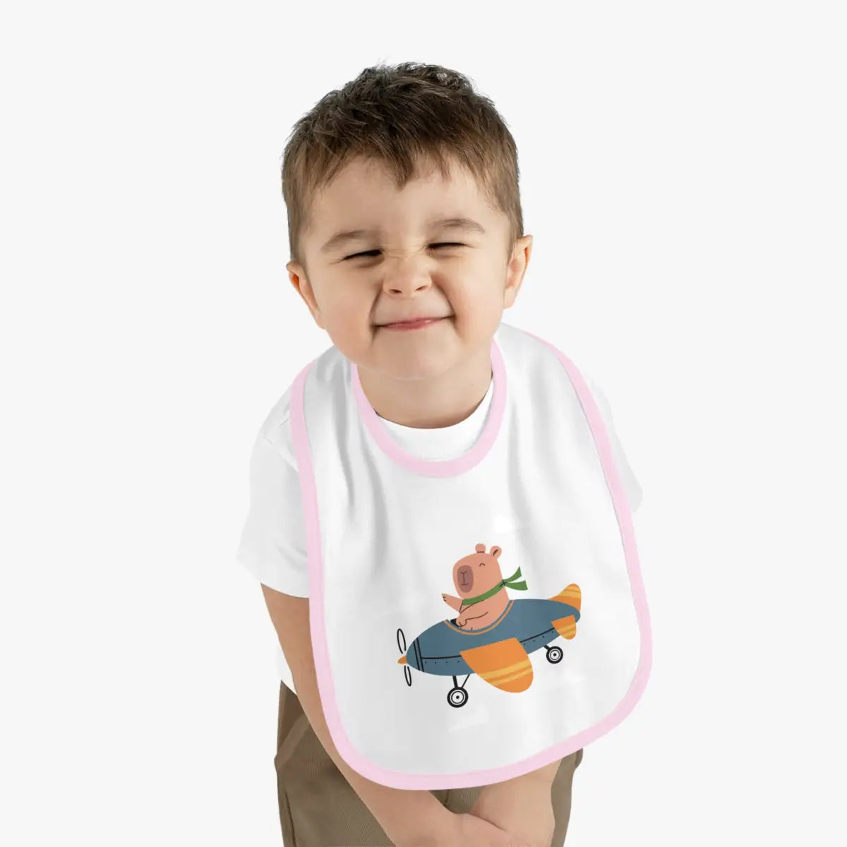 Baby Airplane Bib with Contrast Trim - Kids clothes - Pilot gifts - WWII warbird t-shirt